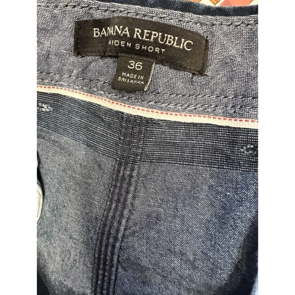 Banana Republic Aiden Shorts Men 36 Blue Color Block Preppy Pockets Resort Beach